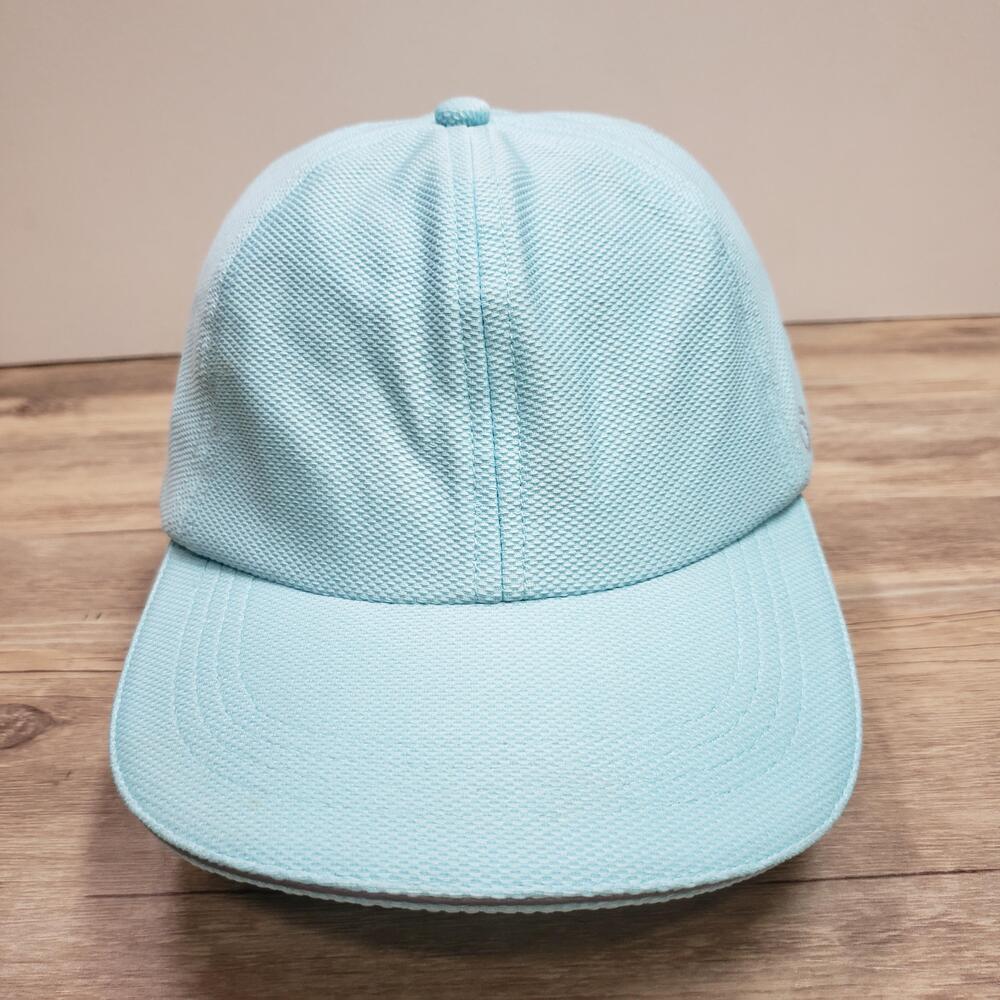 Ponyflo Hat Cap Strap Back One Size Blue Mesh Ponytail Opening Running Womens